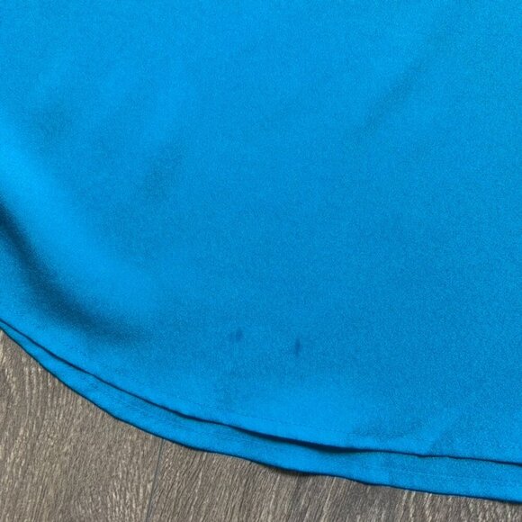 Calvin Klein Women's Draped Blouse Top Short Sleeve Blue Plus Size 1X - Picture 12 of 15